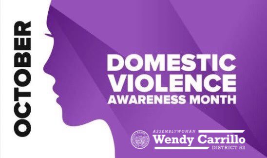 💜Oct. is #DomesticViolenceAwarenessMonth💜 On this #PurpleThursday, I invite you to join me in creating a CA free from domestic violence: ✅Prevent it ✅Ensure everyone’s safety ✅Share the responsibility If you or someone you know needs support, call 1-800-799-SAFE