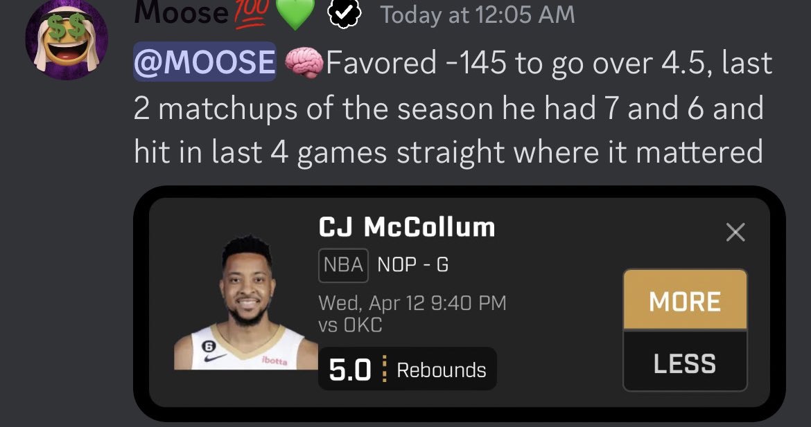 Michael67591871's tweet photo. Moose ⚡️ #PrizePicks #flashleaks #DFS #GAMBLING #FLIFF  #GamblingTwitter #prizepickscsgo #PRIZEPICKSNBA #safegambling #prizepicksnba #nba #nfl #mlb #csgo #draftkings ⚡️🥺 #NFLCombine #SalutetoService #DUUUVAL #Football247  
Original: Flashleaks_ https://t.co/Qv81vdhtXW