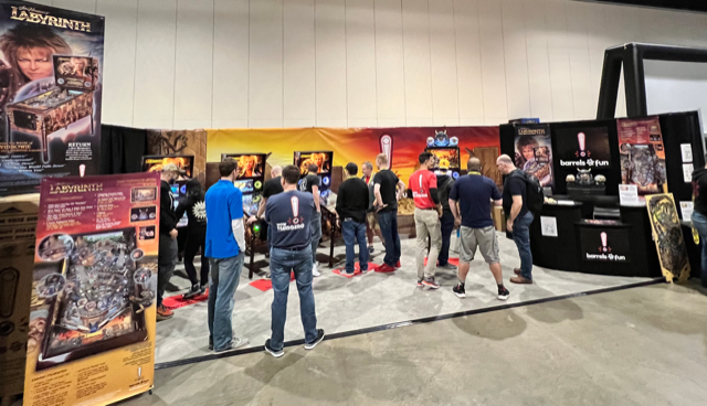 BoFPinball's tweet photo. To all of our customers who have purchased or pre-ordered a machine, come by our booth at Pinball Expo to get a FREE Barrels of Fun t-shirt! (while supplies last) https://t.co/r3AoX7rvwM