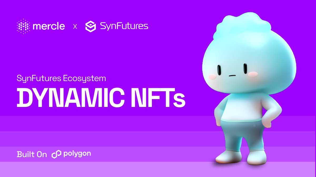 [1/5]
Introducing <a href="/SynFuturesDefi/">SynFutures</a>'s Dynamic NFTs built <a href="/onPolygon_/">onPolygon</a>!

They are your SynFutures community persona, backed by attestations on <a href="/protocollabs/">Protocol Labs</a>/<a href="/IPFS/">IPFS</a>.🧵

Claim Yours 👉 app.mercle.xyz/synfutures