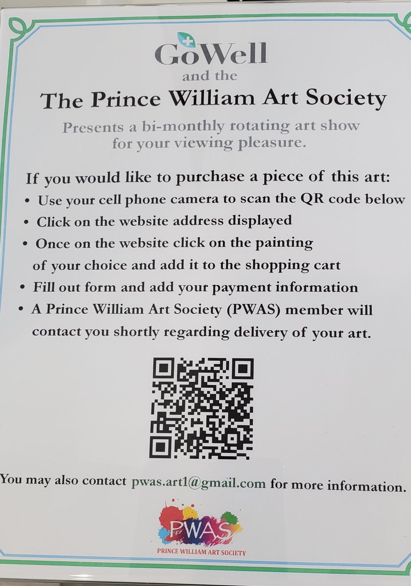 PWASVirginia's tweet photo. Artistry Spin: Post 415: GoWell at Stonebridge https://t.co/b6UnSXwQ7L #PWAS #PrinceWilliamArtSociety #art #princewilliamcountyartists #supportthearts #PWCArt #artgroup #artshow #artgroupshow πΌππ¨π·
#PWASGoWell #GoWellStonebridge https://t.co/lzvrpw6JMq