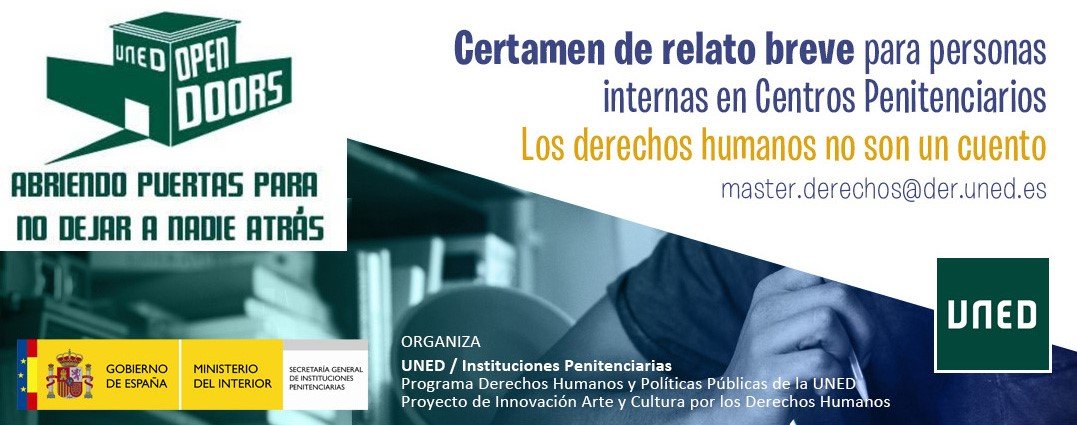 Certamen de relato breve para personas internas en centros penitenciarios 
Los derechos humanos no son un cuento
<a href="/FacDerecho_UNED/">Fac. Derecho UNED</a>