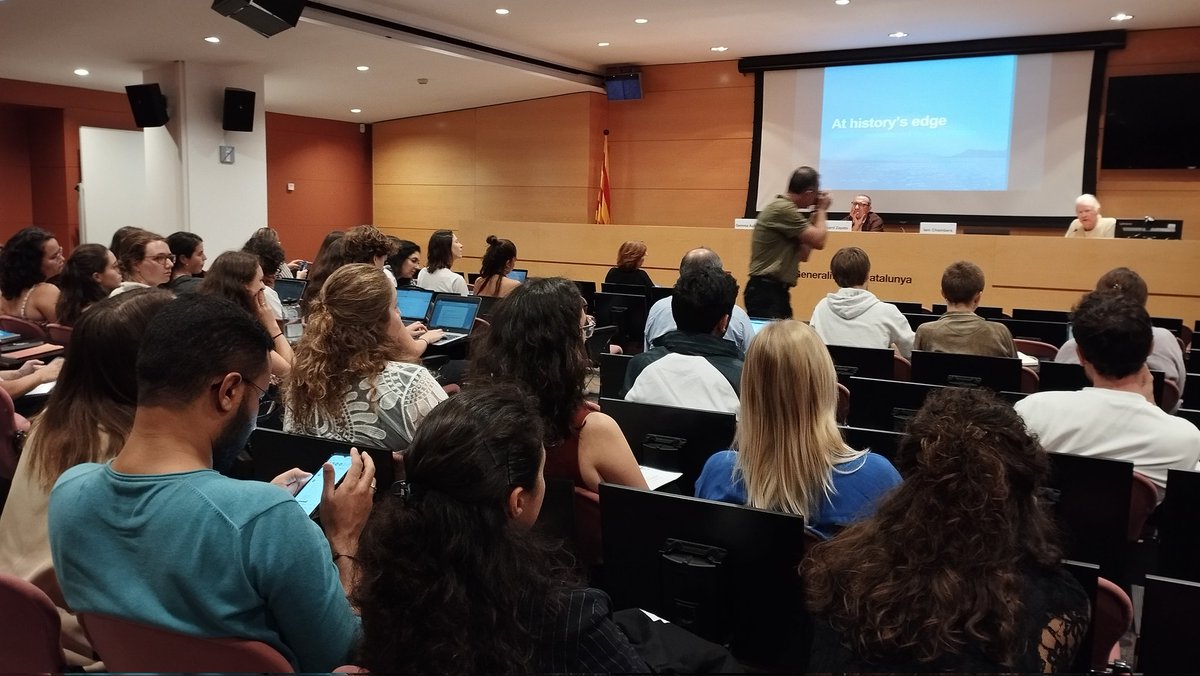 Oriolpuigce's tweet photo. It is always a pleasure to listen to figures like Ian Chambers who reminds us of the very colonial constitution of the #Mediterranean, of time and space, in which #Migration is the very history of modernity. @IEMed_ @GritimUpf #AulaMediterrania #postcolonialism #decolonialism https://t.co/MrpZIZY0pX