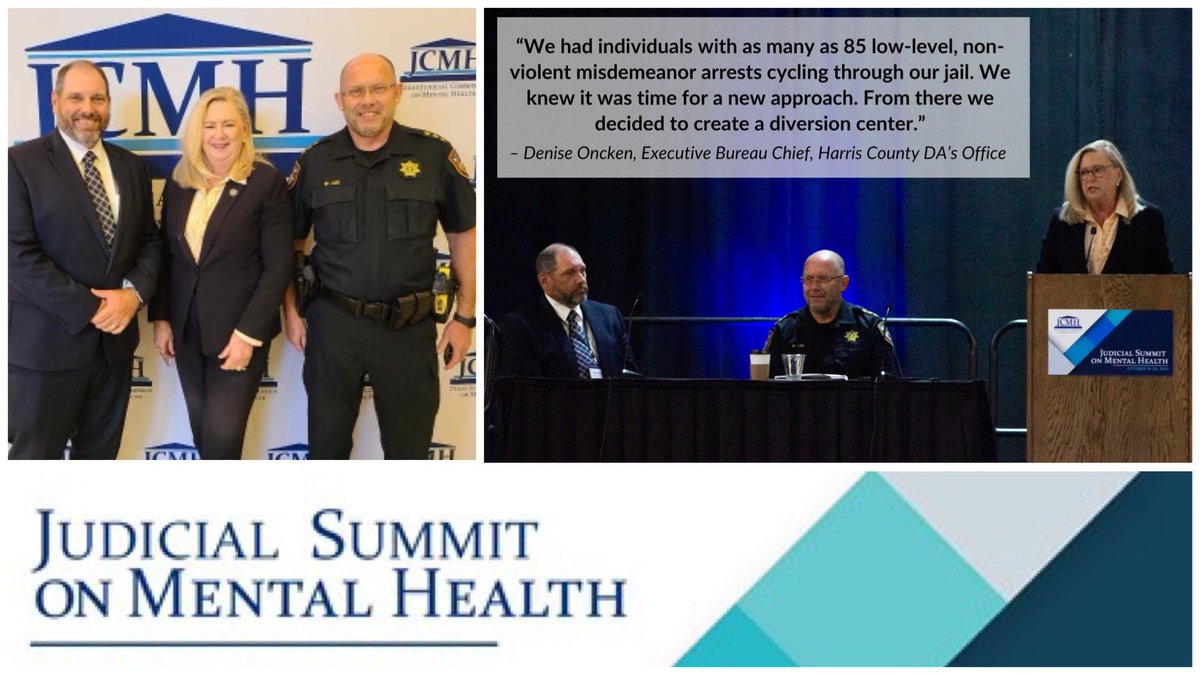 HCSO_MikeLee's tweet photo. Honored to sit alongside @TheHarrisCTR Wayne Young &amp; @HarrisCountyDAO Denise Oncken at the @TexasJCMH #JCMHSummit2023 to discuss our successful diversion center collaborations between law enforcement, courts, &amp; #MentalHealth authorities in #HarrisCounty. https://t.co/6xhiOjwziH