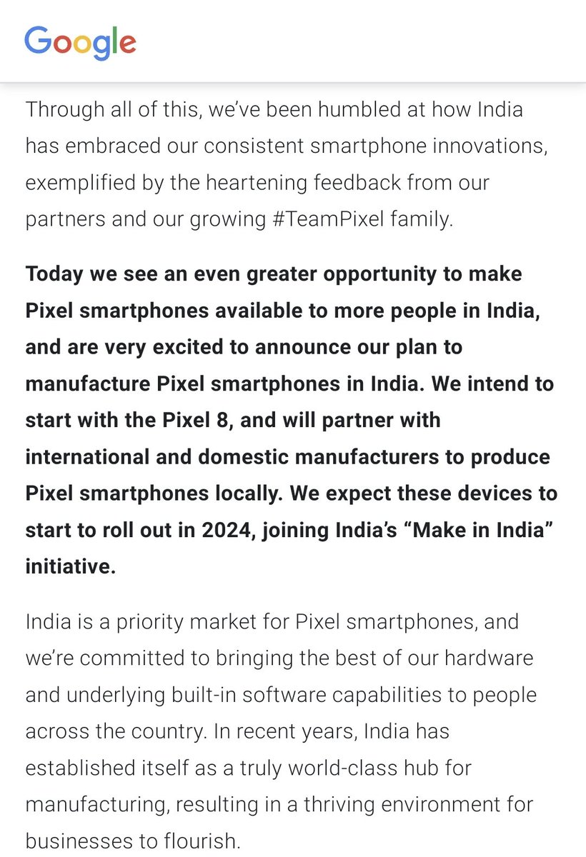 xpac02's tweet image. Good but will it affect the pricing?

#GooglePixel #GoogleforIndia #teamtechwiser @TechWiser @GyanTherapy @beebomco