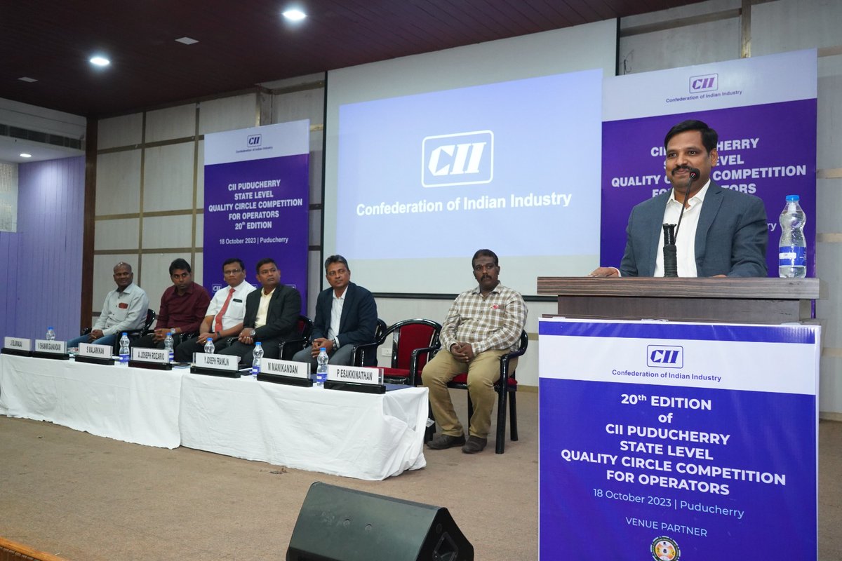 manika1211976's tweet image. Registering memories of participating in 20th Edition of CII Puducherry State Level Quality Circle Competition as a jury member.A great learning day.
Thanks to CII , Puducherry.
#Problemsolving #Qualitycircle #CII