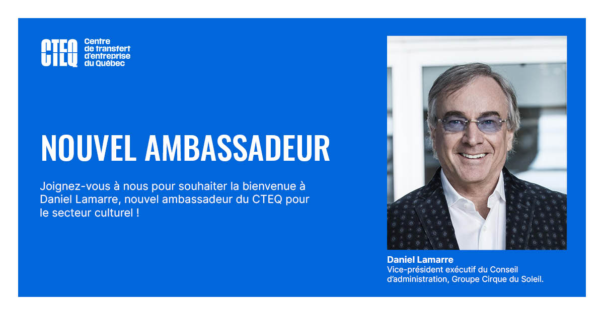 repreneuriatqc's tweet photo. 📣 Nous sommes ravis d’annoncer que Daniel Lamarre est désormais un ambassadeur du CTEQ pour le secteur de la culture !

L’arrivée de M. Lamarre marque une étape significative dans nos efforts pour renforcer notre engagement envers l’industrie culturelle. https://t.co/ns77Sqflpu