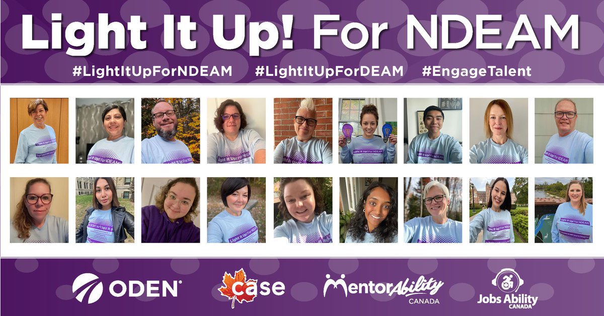 #LightItUpForNDEAM #LightItUpForDEAM is just hours away!
Are you ready? Our ODEN team's all dressed for the event & ready to head out having fun taking pix of structures & places that'll be shining purple & blue tonight!
#EngageTalent  #NDEAM2023 #DisablityInclusionConnection