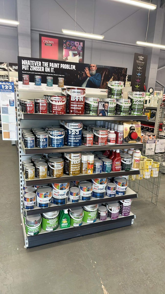New home location for Zinsser at Crown Mansfield, sorry for the product that has been demoted (Not!!) but Ems and the team know what the best product on the market is… yes it’s Zinsser… boom!