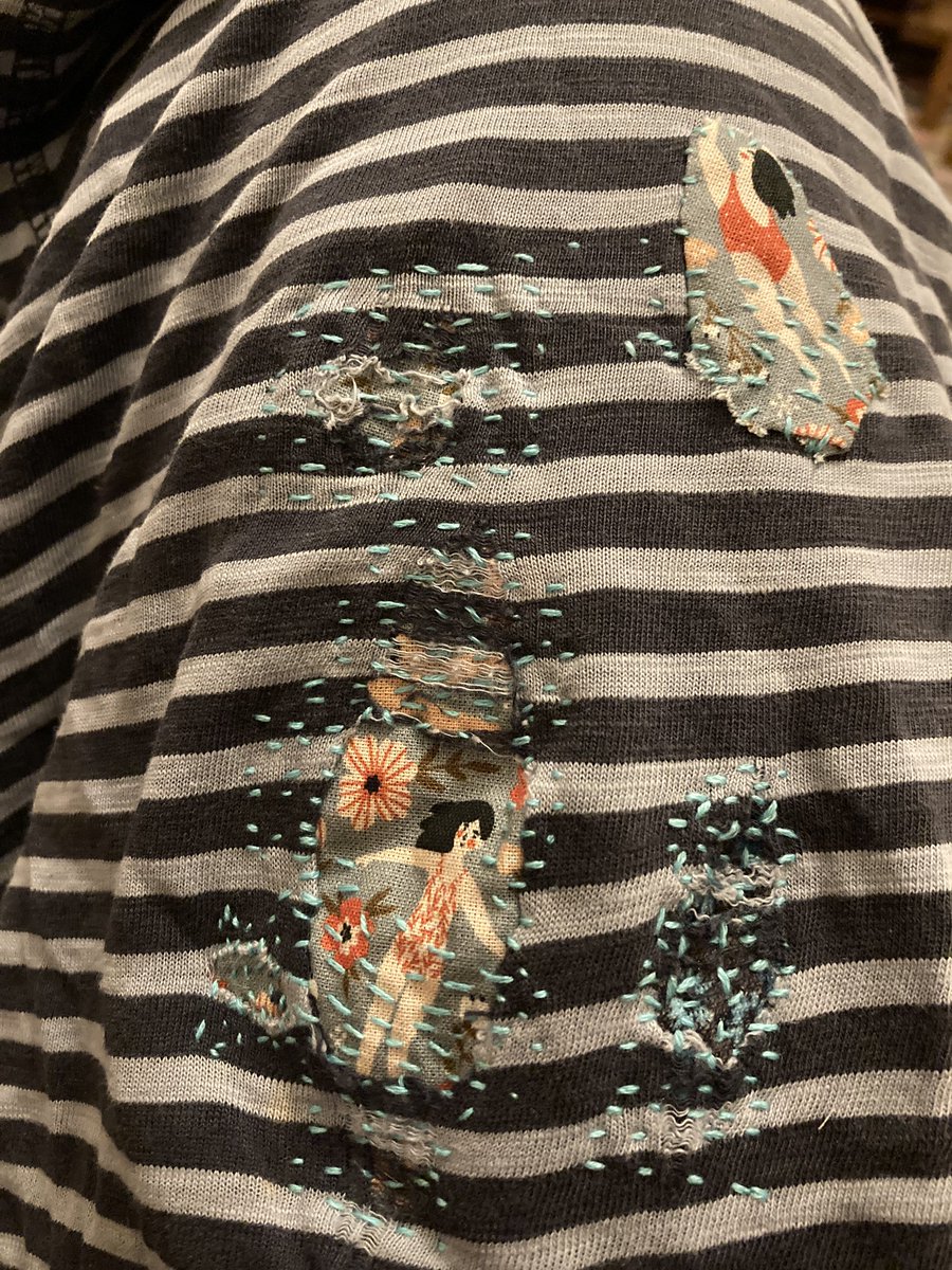 Sitting down in between <a href="/Waterwise/">Waterwise</a> social checking for #WaterNightUK and going to use the time to finish some visible mending. I know it looks a bit of a mess. But I am quite messy.