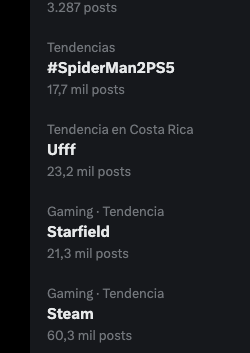 ketocor88's tweet photo. Tendencias Y el juego malo #zarcasmo de #Xbox si #Starfield es mas tendencia que #SpiderMan2 y ya días salió. 🤡🫰 https://t.co/0klMc5HqTA