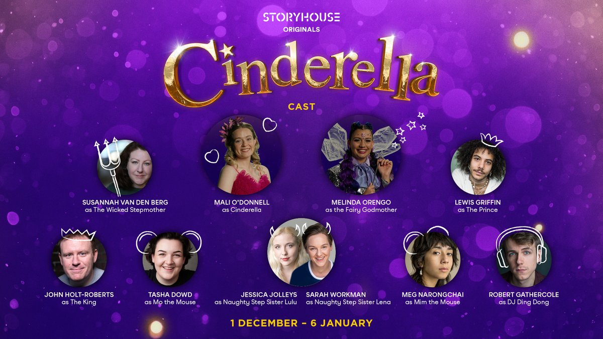 🕛👠🎃They're almost here! 

Meet:
👸🏼Cinderella
🧚🏽 Fairy Godmother
🤴🏽 The Prince
🧙‍♀️ Wicked Stepmother
👑 The King
👯 Naughty Stepsisters
🐭🐭 Mo &amp; Mim the Mice
&amp; 🎧 DJ Ding Dong

✨Have an absolute ball this Christmas: storyhouse.com/whats-on/cinde…