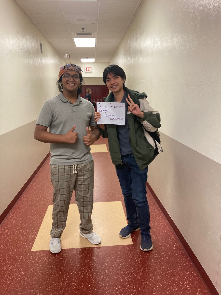 AthensYearbook's tweet photo. Not yearbook related, but Josh and Prantik from 2nd hour 11AP are very excited about college week #AHSCCWeek23 @AHSCounseling 

They also want to remind you to buy your yearbook :) https://t.co/XeOFtrEFnL