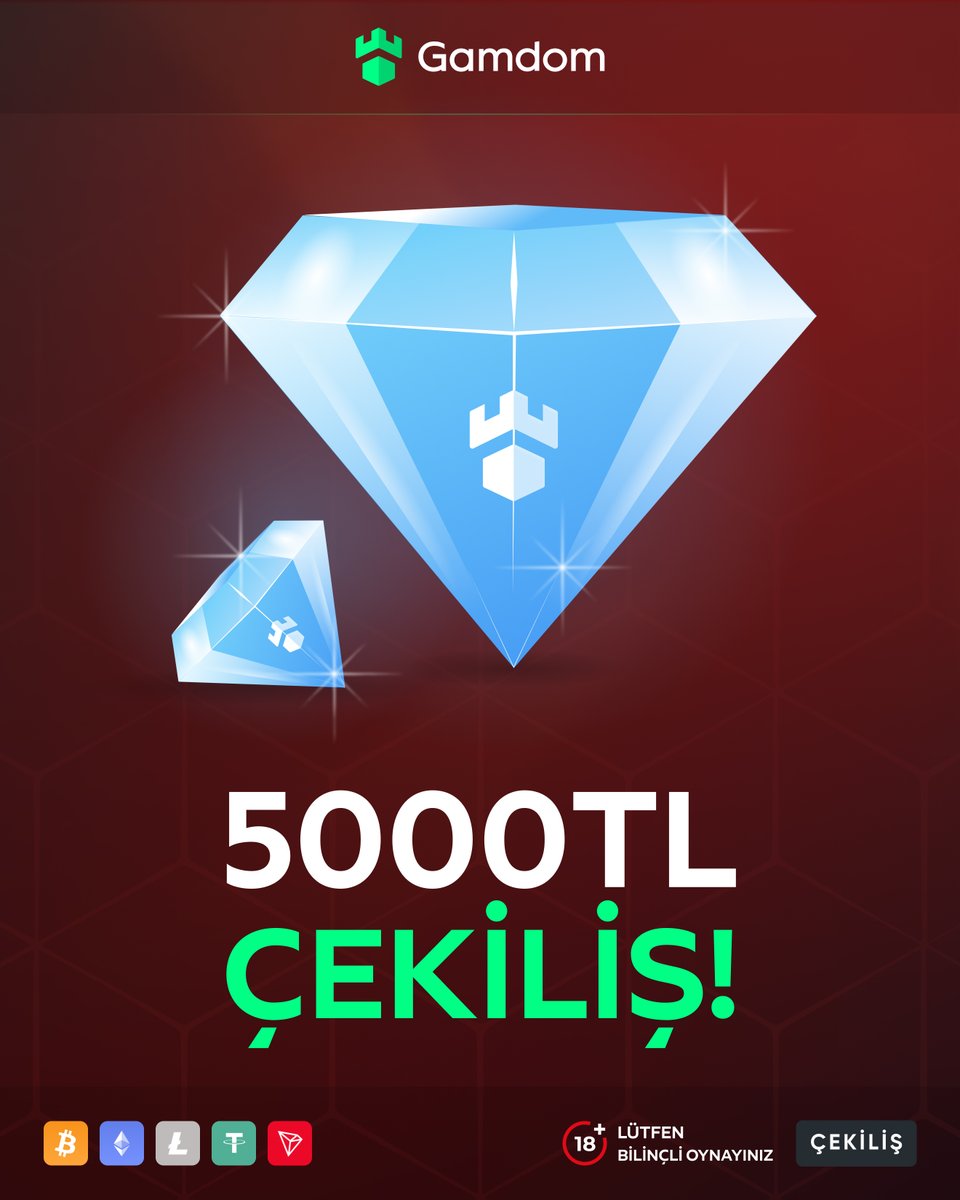 GamdomTurkey's tweet photo. GamdomTR'de sürprizler başlasın! 🥳

💸 5000TL Hediye Ediyoruz! 💸

1000TL kazanan 5 şanslı kişiden biri olmak için;

1⃣İki arkadaşını etiketle  
2⃣Takip, Beğeni & Retweet zorunlu

İyi şanslar! 👑🤑