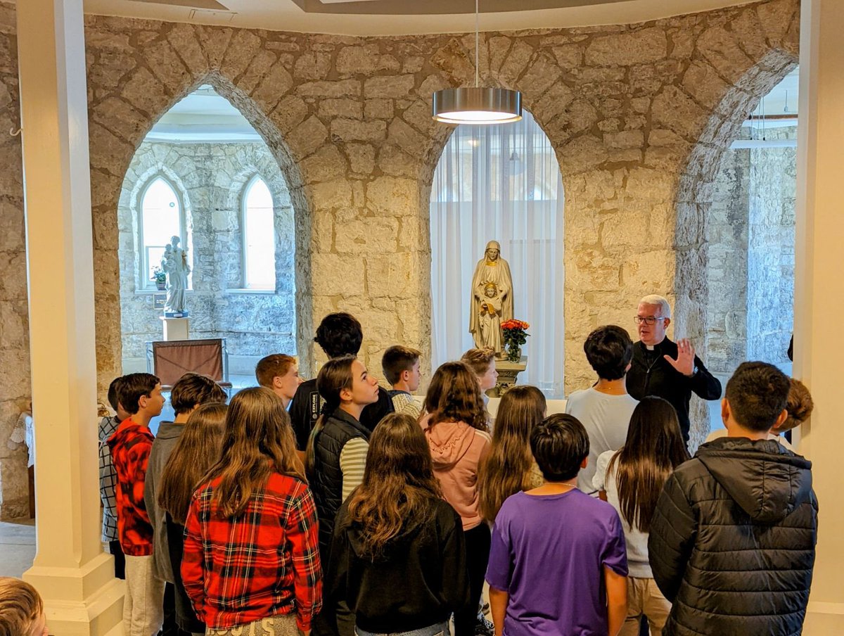 Our Grade 7 students participated in their Confirmation Retreat today.  Thank you Father Ian for hosting.