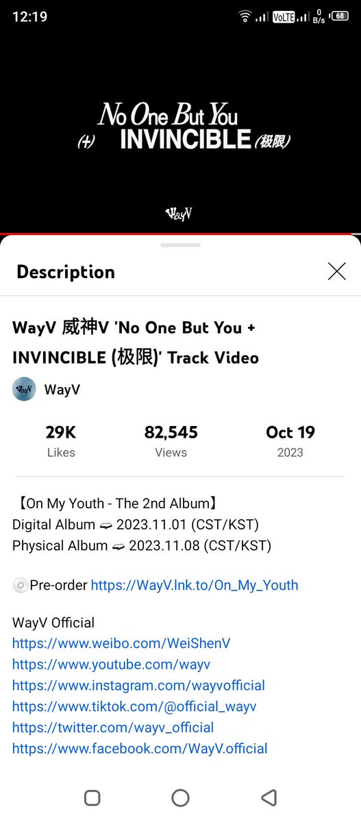 loveyhendery's tweet photo. WayV 威神V 'No One But You + INVINCIBLE (极限)' STREAMING PARTY 🎉
🎯 100.000 Views in 24h
Current ➜ 82.545
🔗https://t.co/DzY8AajMjN…
you can rep/quote with ur screenshots & tag ur moots!!!
TRACK VIDEO 01 OUT NOW
#WayV_NoOneButYou
#WayV_INVINCIBLE https://t.co/nSztWFsflt