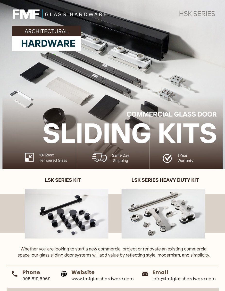 FmfHardware's tweet photo. Transform your commercial space with FMF Glass Hardware 🚪✨.

Elevate every entrance with our sleek glass door handles, seamless sliding door kits, and sturdy glass door rails.

Elegance meets functionality! #FMFGlassMagic #DoorwayToDesign https://t.co/p7DZUHiWYn