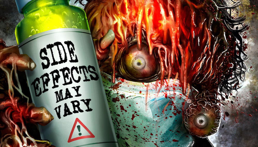 Indie horror veteran J.R. Bookwalter is back with SIDE EFFECTS MAY VARY; see exclusive photos and comments, plus the teaser trailer and poster rue-morgue.com/exclusive-phot… #SideEffectsMayVary #JRBookwalter