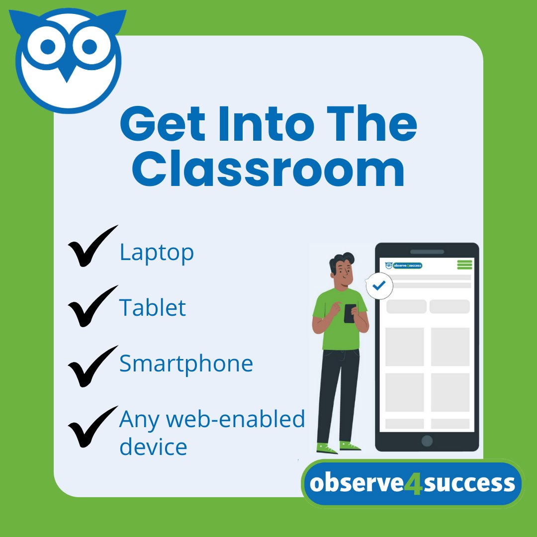 observe4success's tweet image. Explore the future of classroom observation with our web-based platform! Experience the seamless classroom assessments on your phone, tablet, laptop, or any web-enabled device. Schedule your free demo! 
#classroomobservation #educationinnovation #observe4success #principals