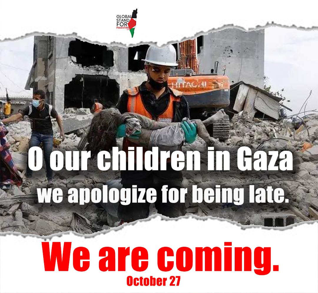 h_abarah's tweet photo. @ElonMuskAOC Our conscience won't allow silence on bombing kids and hospitals. We stand to tell the occupying state and fascism 'No.' Gathering at Israeli embassies worldwide on October 27, we'll persist till killings cease
#StopZionist 
#GlobalStandPalestine 
#SaveChildren https://t.co/RNIKJUdqLb