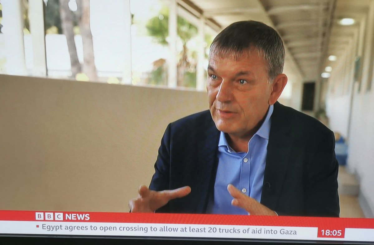 There is a total siege being imposed on the 📍#GazaStrip "This amounts to collective punishment, and collective punishment is a violation of international humanitarian law."

<a href="/UNLazzarini/">Philippe Lazzarini</a> tells <a href="/BowenBBC/">Jeremy Bowen</a> "There is no safe place in Gaza today."
bbc.co.uk/news/world-mid…