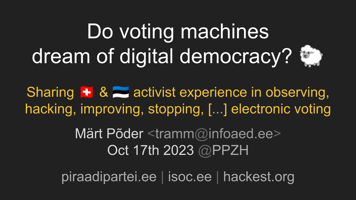 trtram's tweet image. Thanks everyone, it was very interesting discussion! Completely forgot to talk about e-voting as a #wickedproblem though -- but you can find relevant links at the end of slides. infoaed.ee/bits2023/ #evoting #observing #beobachtung