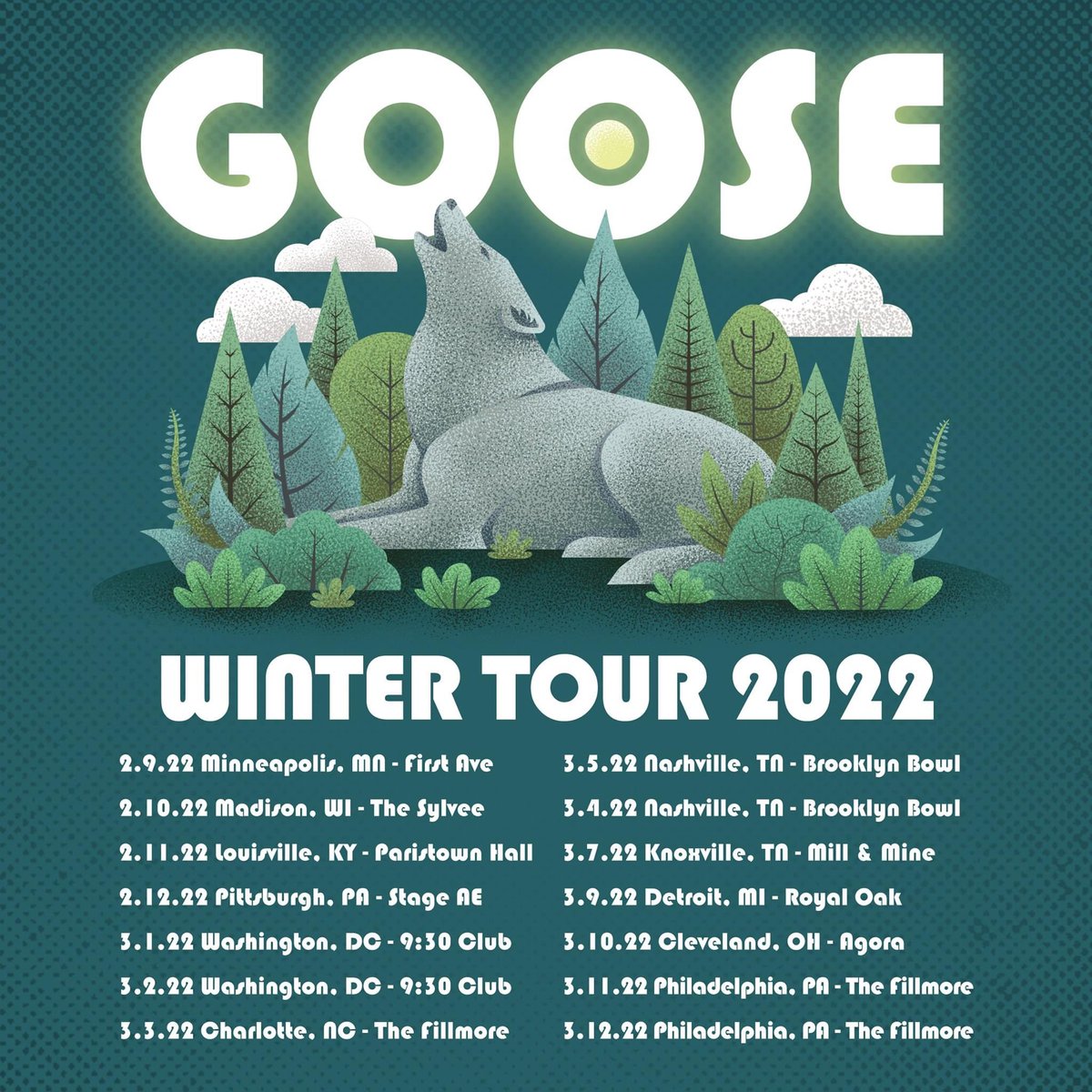 GooseBandTrivia's tweet photo. 2 years ago today @goosetheband announced the second leg of their 2022 Winter Tour.  Which shows did you see?

I feel so lucky to have been at both Philly shows. https://t.co/jUSDD3pjlK