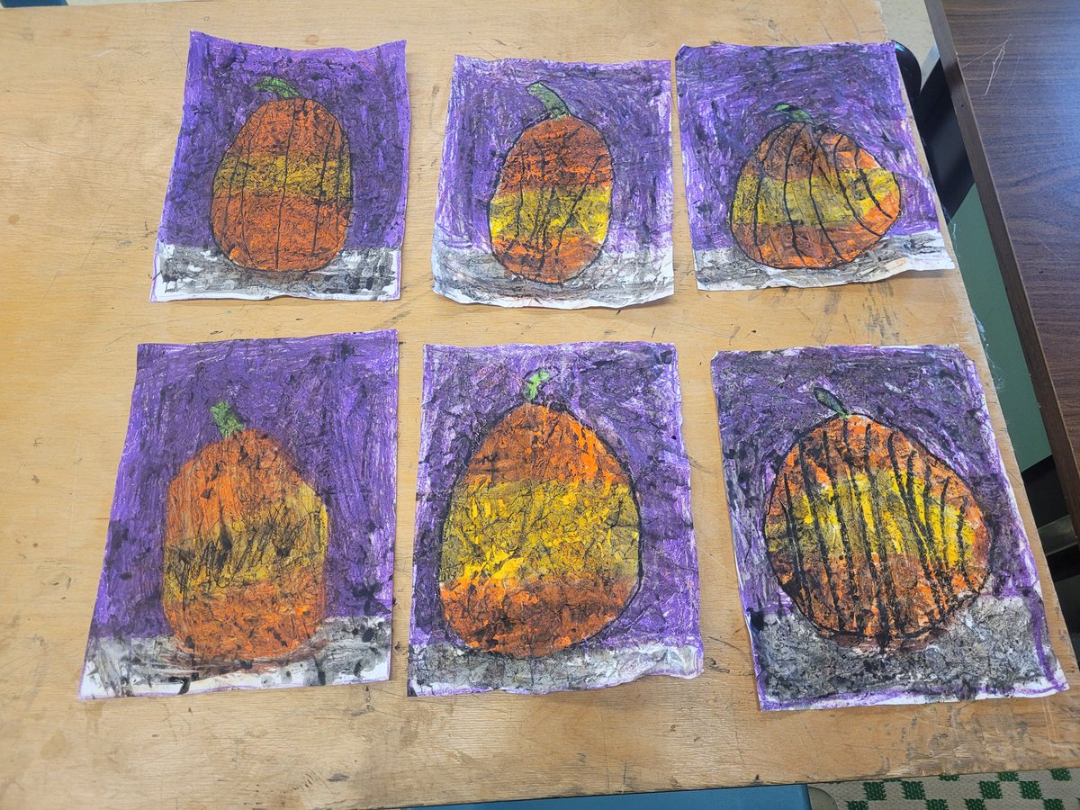 Batik style pumpkins with my students at @SMA_Mystic today!