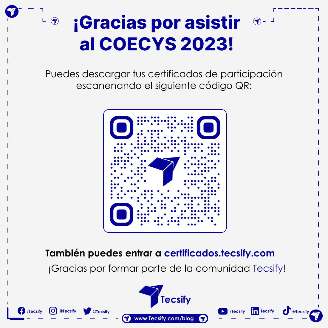 coecys's tweet photo. ¡Participantes del COECYS 2023!😊

Les recordamos que pueden descargar sus merecidos certificados en https://t.co/JjeHqzBgMJ Estos certificados son un testimonio de su dedicación y participación en este evento que ha impulsado el conocimiento y la colaboración.📜
#Coecys2023  🙌 https://t.co/gIENduS8Sm