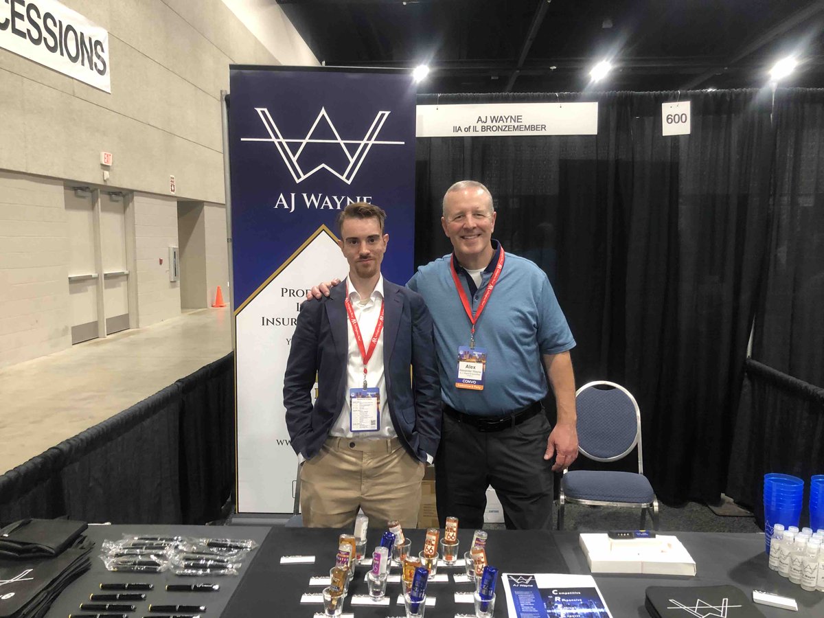 AlexanderJWayn1's tweet photo. Thank you to everyone who stopped by Booth #600 at the IIA of IL Convo 2023! Alex Wayne (R) and Collin Roberts (L) were happy to meet you. Be sure to send them your submissions. See you next year! #IIAofIL #AJWAYNE #ajw #professionalliability https://t.co/KY4i5LKplZ