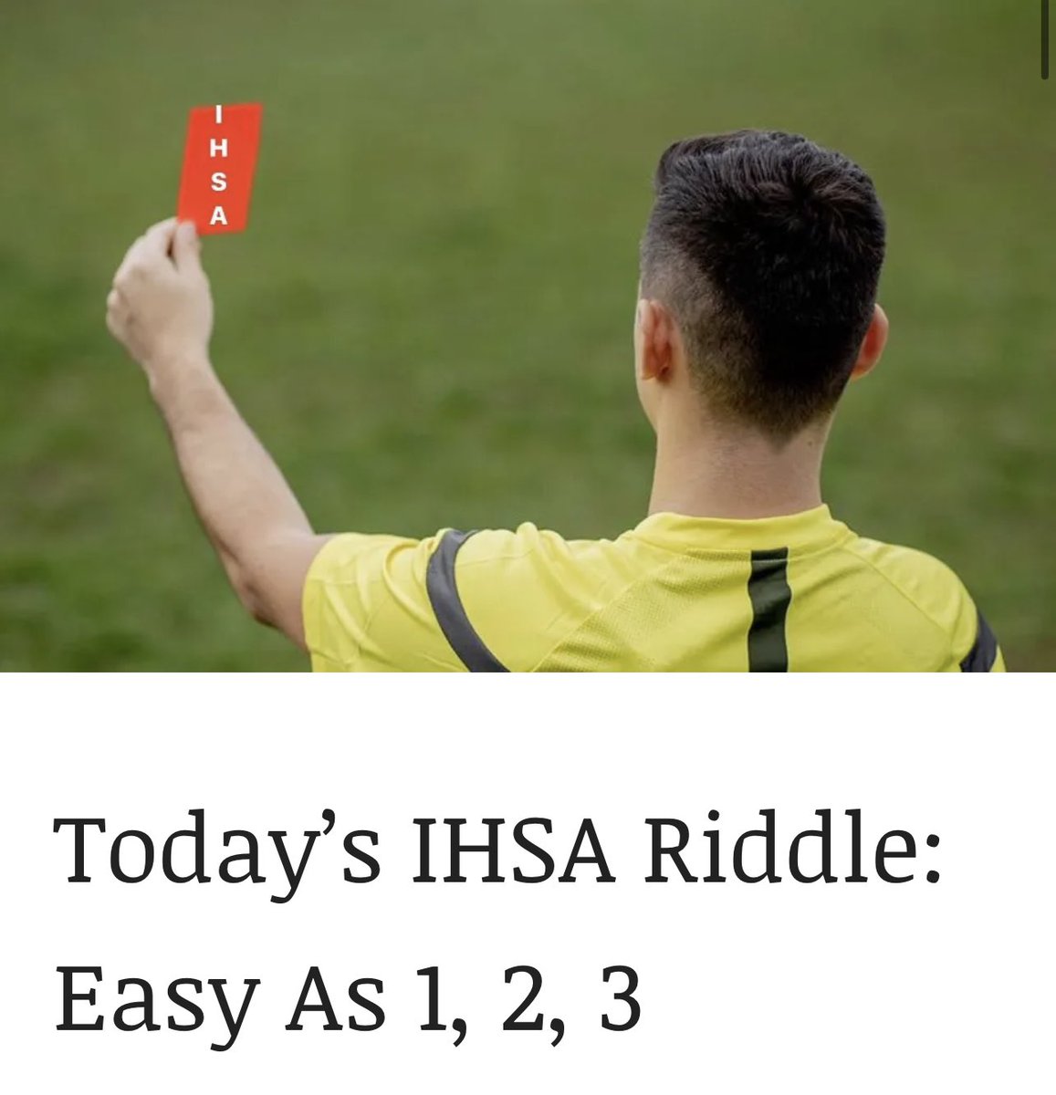 It was an alert that came into Carmel High School on Sept. 29. The IHSA was notifying the school that it had 22 yellow cards for its boys soccer team.

Despite playing three games between Sept. 30 to Oct. 9 and not receiving a single yellow card on the field, the IHSA made