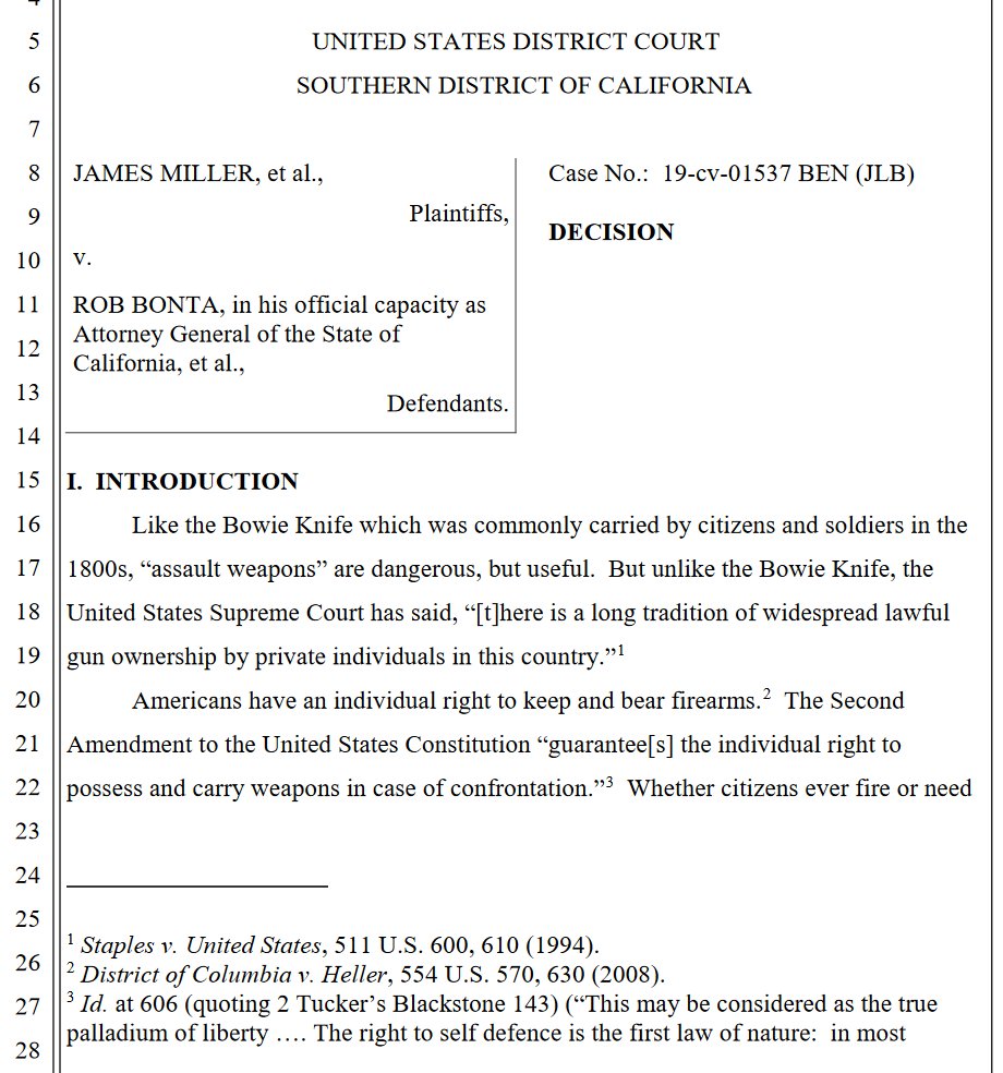 gunpolicy's tweet photo. LEGAL ALERT: A federal judge has just struck down California's "assault weapon" ban and stayed the decision for 10 days so the state has time to appeal. Stay tuned for more info and read the opinion here: https://t.co/UonezvsaeG https://t.co/UDmMN7lYiD