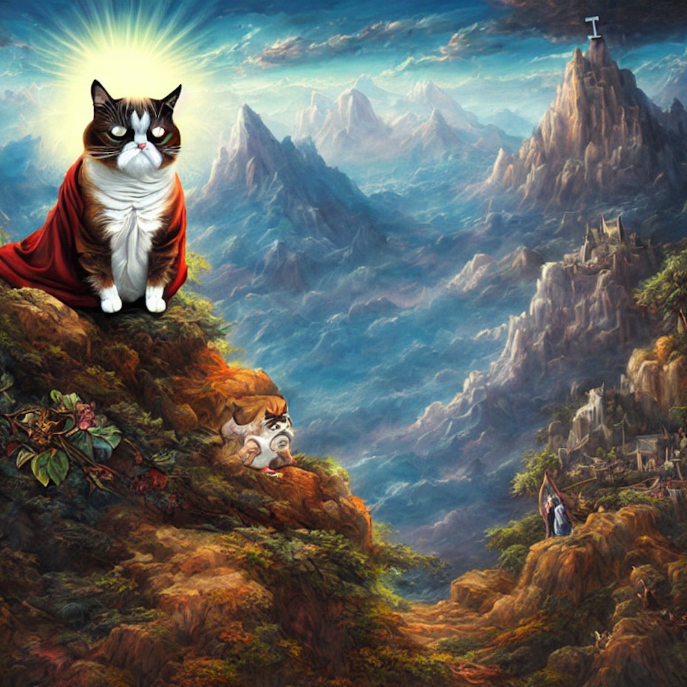 ChaoticSonics's tweet photo. Grumpy Cat Messiah, "Grumpy Visions of the future". #chaoticsonics #Grumpylife #Grumpy #Cat https://t.co/TgxcUb5bku