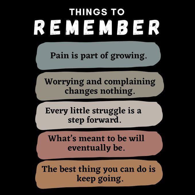 Things TO remember: