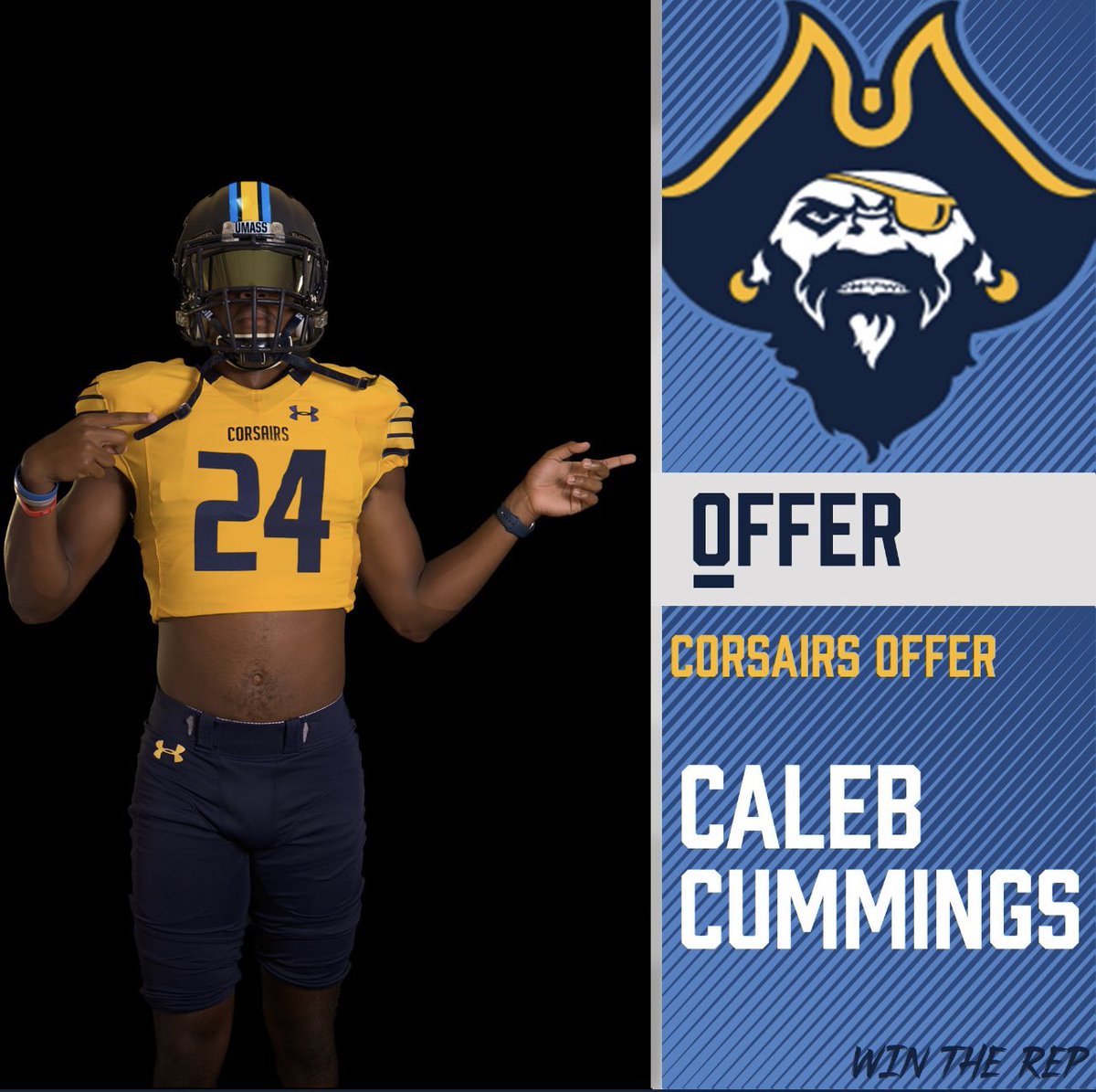 Caleb Cummings (@caleb_c53) on Twitter photo After a great conversation with @UMASSDCoachMcC I am blessed to receive an offer from U-Mass Dartmouth!
<a href="/BigPlayRay50/">Raymond McNeil</a> <a href="/MarshallMcDuf14/">Marshall McDuffie</a> <a href="/CDS_FBall/">CDS Football</a> <a href="/CorsairFootball/">UMass Dartmouth Football</a> After a great conversation with @UMASSDCoachMcC I am blessed to receive an offer from U-Mass Dartmouth!
<a href="/BigPlayRay50/">Raymond McNeil</a> <a href="/MarshallMcDuf14/">Marshall McDuffie</a> <a href="/CDS_FBall/">CDS Football</a> <a href="/CorsairFootball/">UMass Dartmouth Football</a>