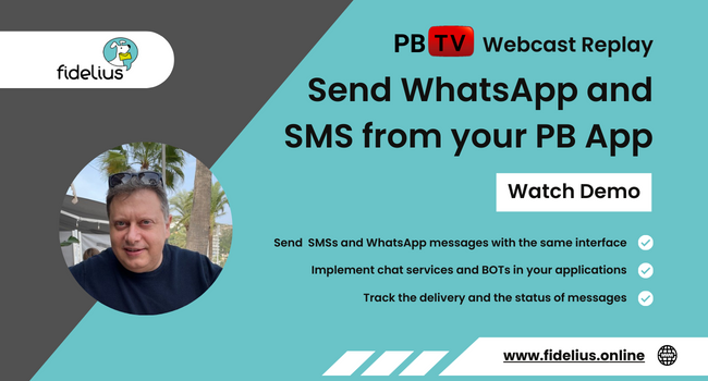 PowerBuilderTV's tweet photo. How to Send WhatsApp &amp; SMS from PowerBuilder Apps?
Watch the webcast 👉 https://t.co/0CWbxhyAPt

✅ Use a ready-to-use interface to send messages
✅ Implement chatbots for better user engagement
✅ Customize InfoPages linked to messages

#MessagingIntegration #PowerBuilderApps https://t.co/57VDOtUmj5