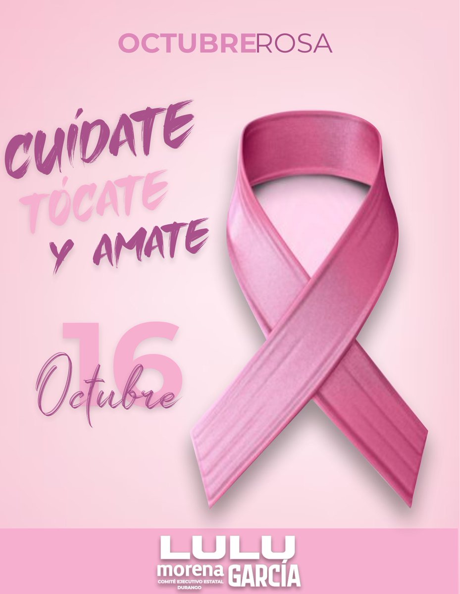 Nunca te des por vencida ¡La lucha continúa!🩷

El día Internacional del cáncer de mama es un día en el que debemos recordar la importancia de seguir apostando por la salud y la prevención.

#19Octubre #LuchaContraElCáncerDeMama