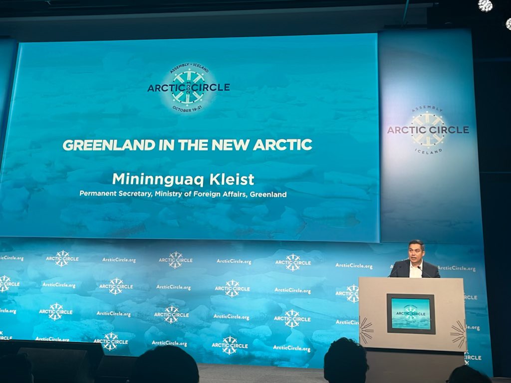 Greenland MFA ๐ฌ๐ฑ (@greenlandmfa) on Twitter photo Speaking on a changing Arctic:
โAs experts of change, we know that it is not possible to successfully navigate and address these changes, without teamwork. We need each other.โ
Mininnguaq Kleist, Permanent Secretary, Ministry of Foreign Affairs at <a href="/_Arctic_Circle/">Arctic Circle</a> 2023. Speaking on a changing Arctic:
โAs experts of change, we know that it is not possible to successfully navigate and address these changes, without teamwork. We need each other.โ
Mininnguaq Kleist, Permanent Secretary, Ministry of Foreign Affairs at <a href="/_Arctic_Circle/">Arctic Circle</a> 2023.