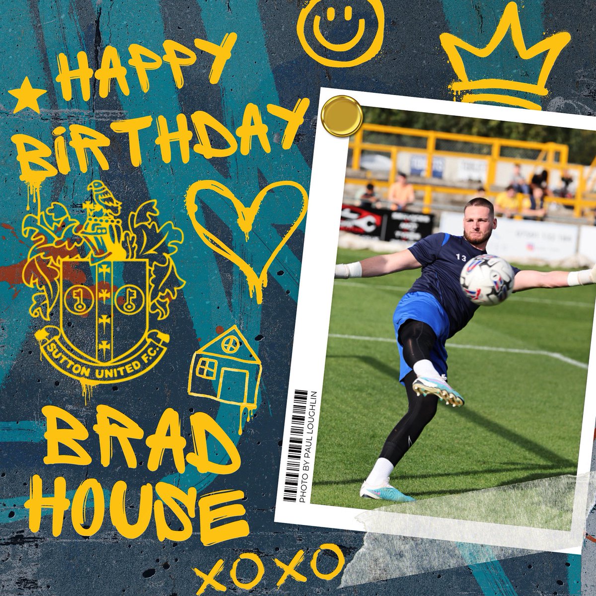 🎉💛 HAPPY BIRTHDAY BRAD <a href="/Bradhousee/">Brad House</a> ! 👑 

🧤 Safe as a house is! 🏠

From all of the Sutton United family, we hope you’ve had an amazing day! 💛🤎

📸: <a href="/paulloughlin/">Paul Loughlin</a> 👌

#SuttonUnited #ForeverAmber 💛🤎