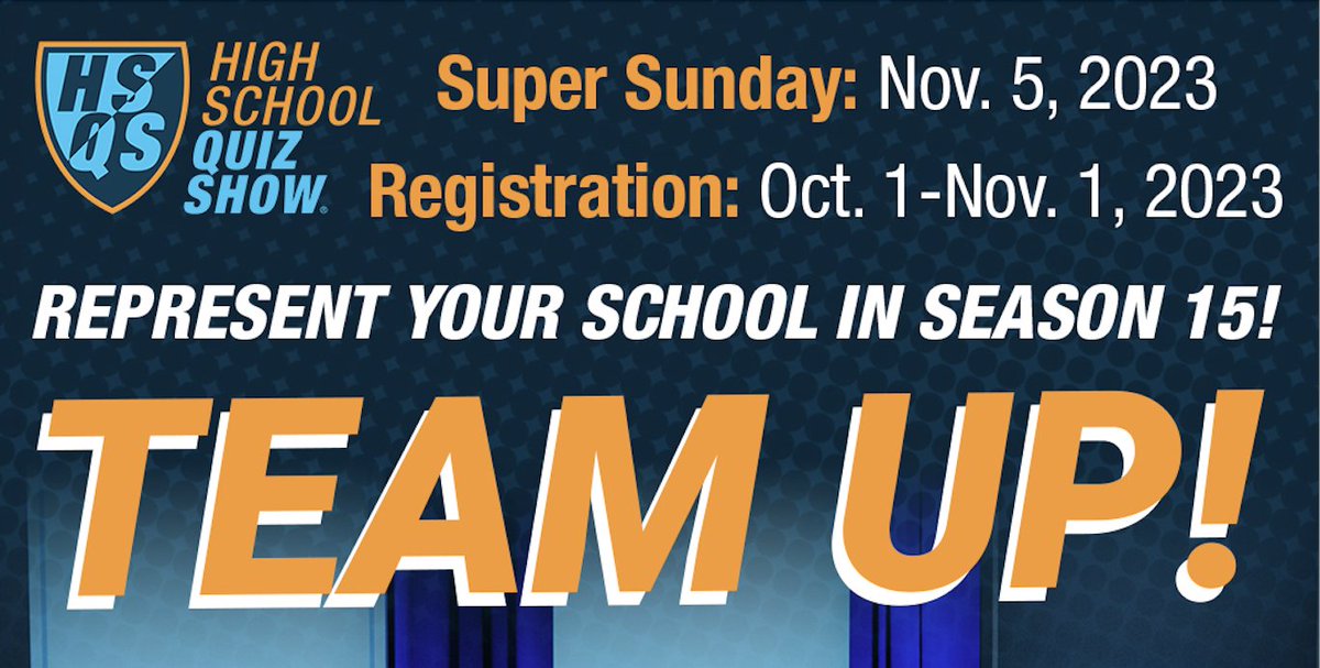 LizHagyard's tweet photo. Season 15 of @GBH 's High School Quiz Show® Super Sunday registration is open!  Public and private high schools in the state of MA can compete. For details, visit https://t.co/OXQR8jYcU4 https://t.co/p24p6ICowe