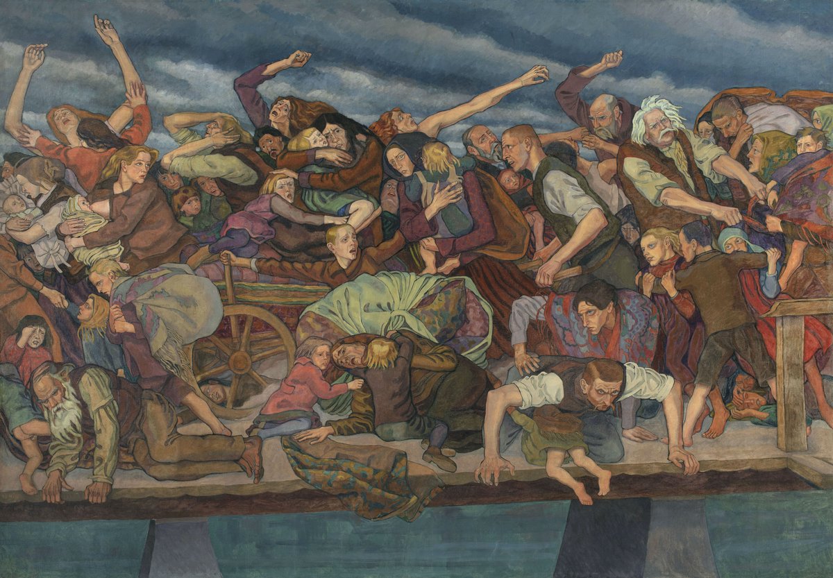 polmastersofart's tweet photo. Jan Rembowski - Uchodźcy (olej na płótnie, 200 x 284 cm), 1915, Muzeum Narodowe w Warszawie. #PolishMastersofArt #PolishArt #PolskaSztuka #JanRembowski https://t.co/n1h82l5Iiz