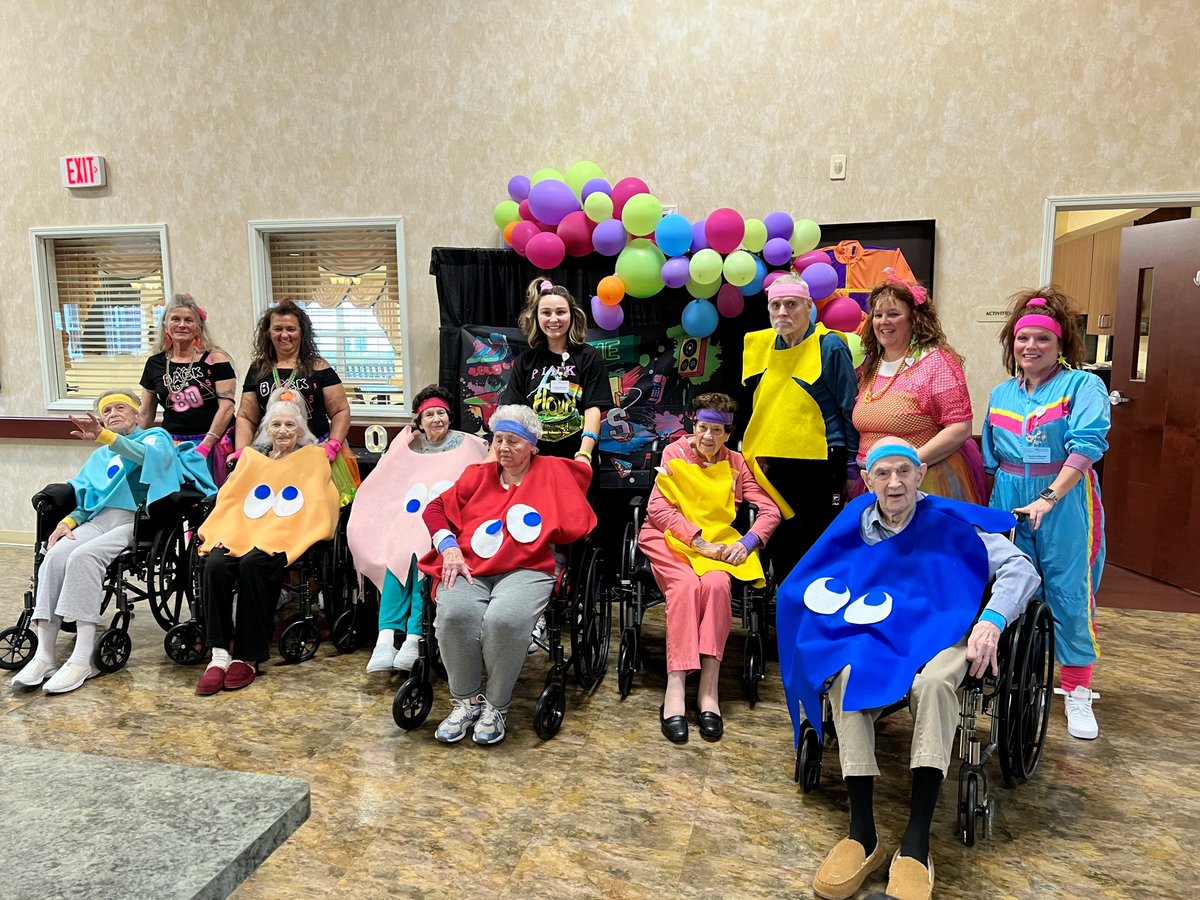 Our BFFs kicked off our 80s day with a "Pac-Man" parade!  It was absolutely amazing!  #SeniorLiving #Lexington #TrilogyThemeWeeks