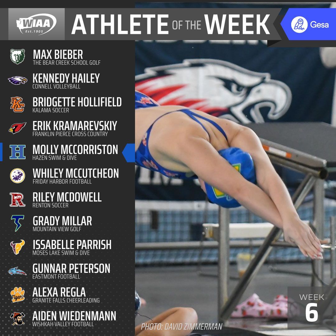 Congratulations to our WIAA/<a href="/GesaCU/">Gesa Credit Union</a> Athlete of the Week WEEK 6️⃣ winners! 

FULL DETAILS: buff.ly/44MoQHX
