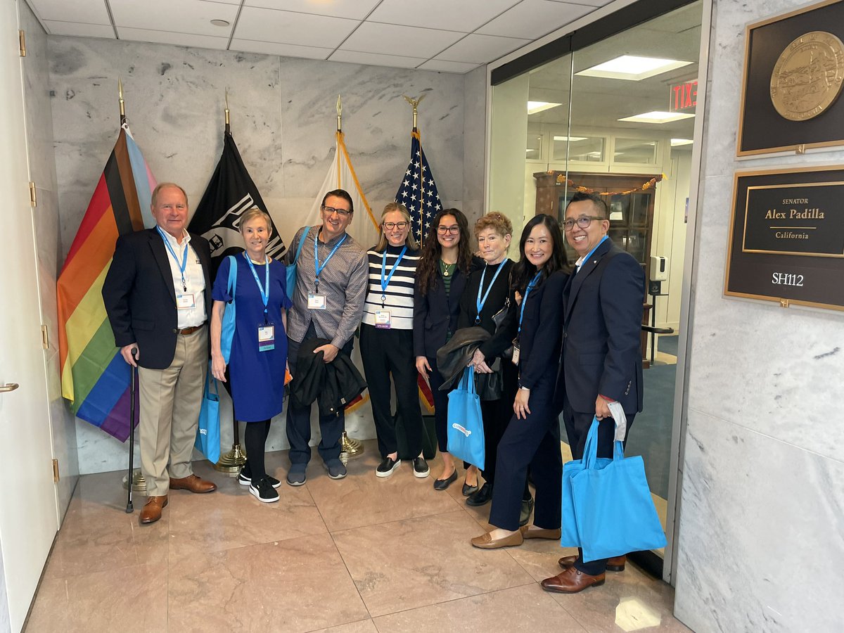 On the hill today advocating for mesothelioma research funding @curemeso . Thank you to @SenFettermanPA for taking a moment to chat with us his walk! @PennCancer