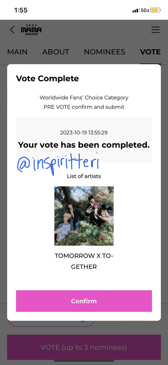 inspiritteri's tweet photo. @MnetMAMA #MAMA_VOTEDUMP https://t.co/HImHIfn23F