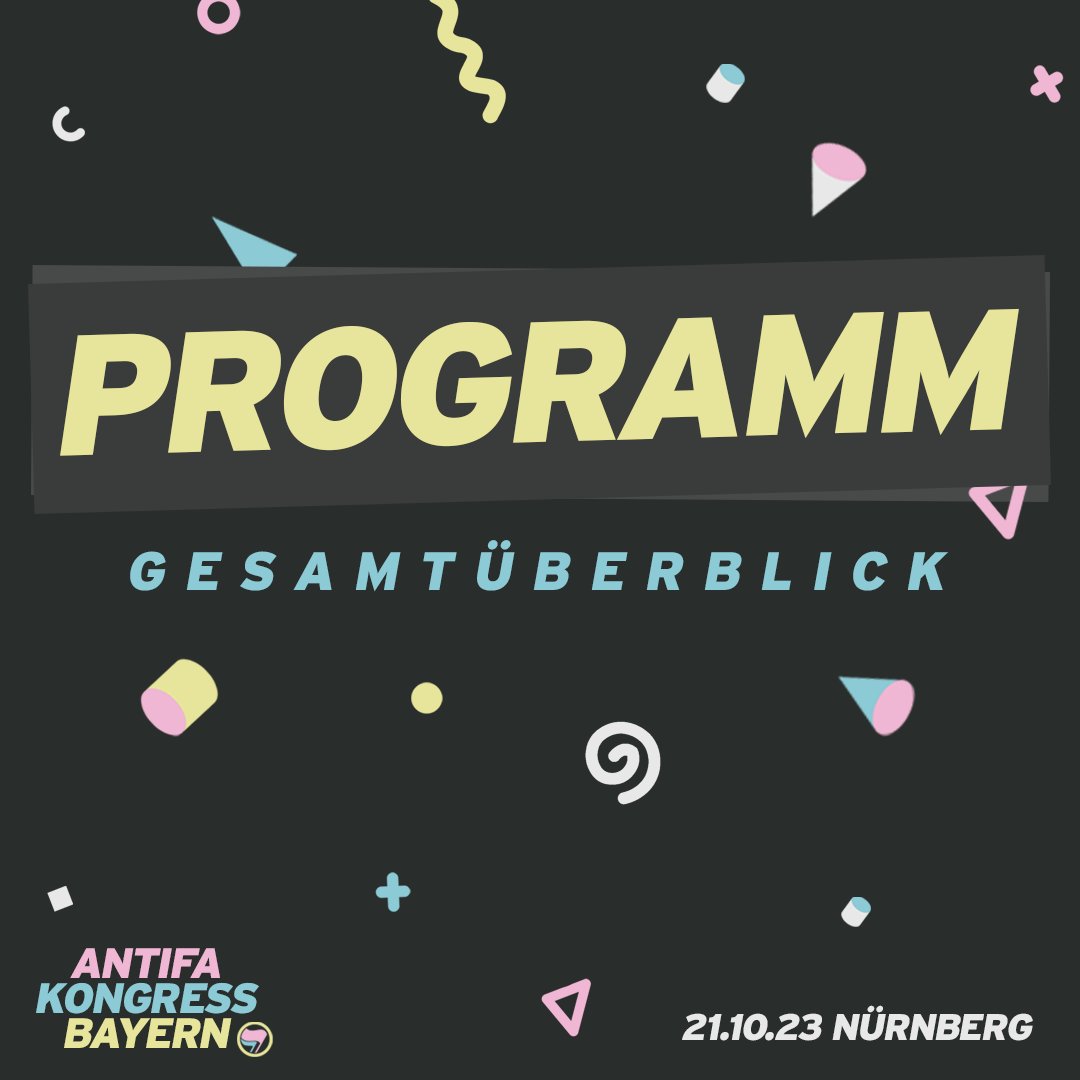 In zwei Tagen geht's los mit dem Antifa-Kongress Bayern! Hier findet ihr alle Infos zum Programm nochmal gesammelt. Wir freuen uns auf Samstag!