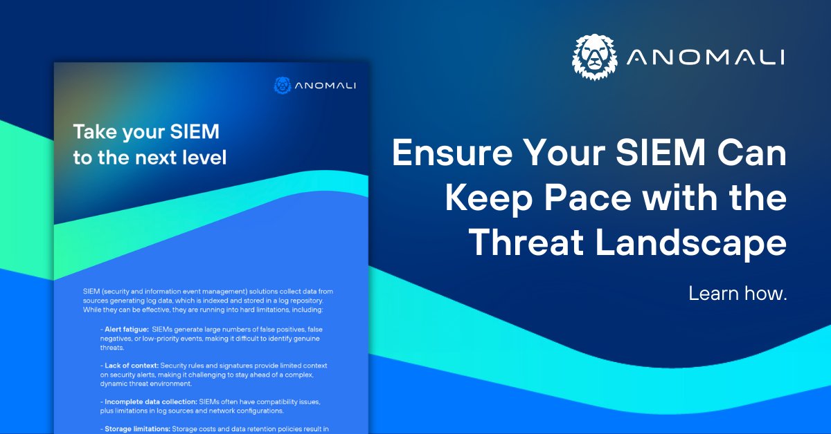Don't let SIEM limitations like a lack of context slow you down. 🚦 See how you can overcome these challenges in the infographic: anomali.com/take-your-siem…