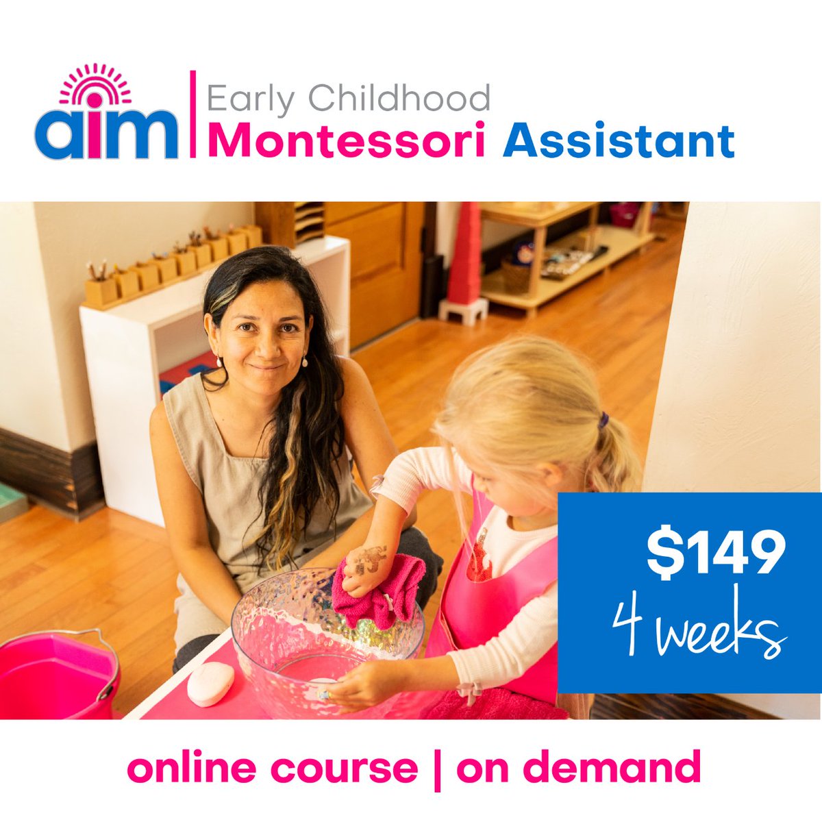 MontessoriAim's tweet image. Want to develop your skills as a #Montessori #ClassroomAssistant?
Our flexible 4-week course might be the best option for you.
This is the perfect time to hone your skills at your own pace.

Learn more:

learn.aimmontessori.org/course/ec-assi…