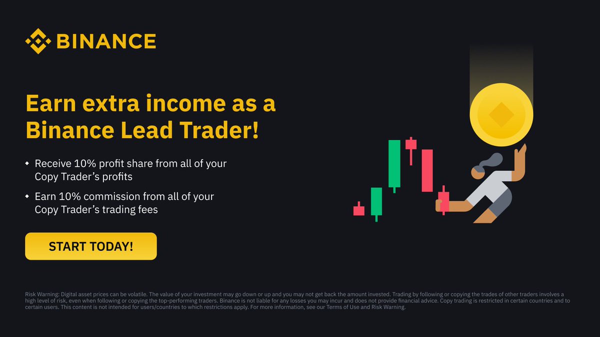 binance's tweet photo. Become a Lead Trader on #Binance to showcase your skills and earn more from your trades.

Start today 👉 https://t.co/QkzYodPQb4 https://t.co/3asxtX58KQ