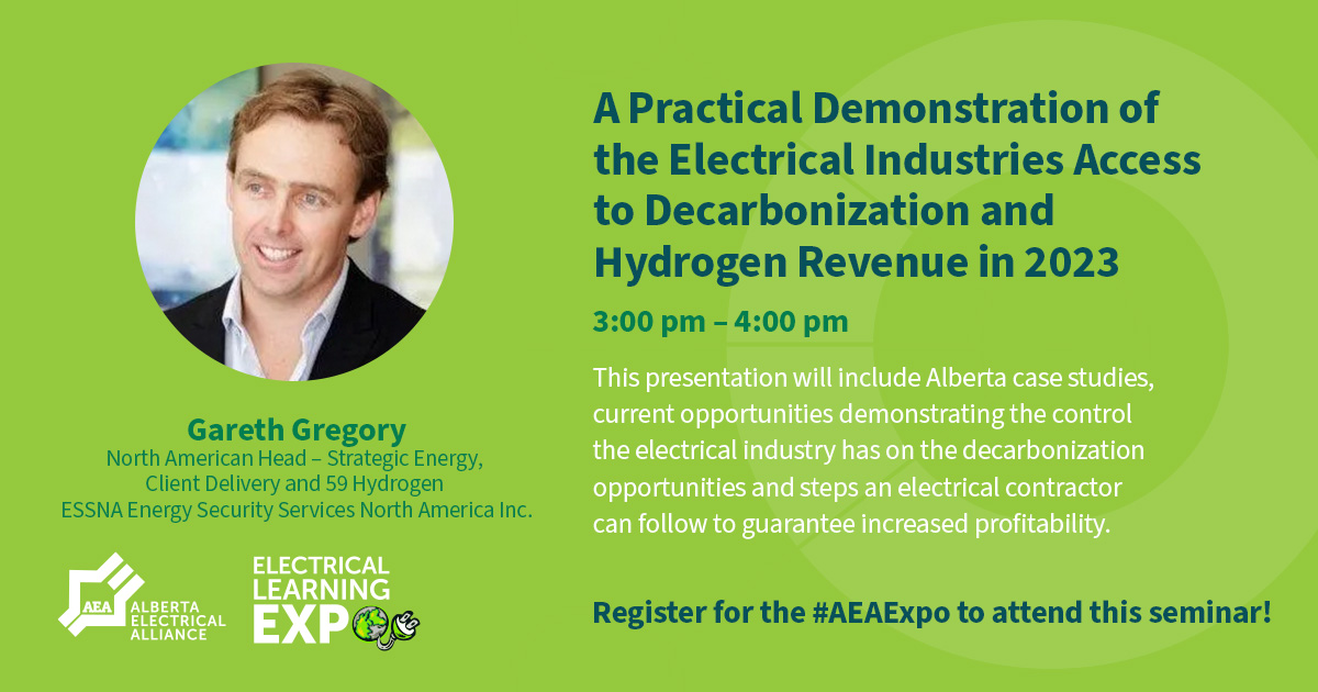 On October 25, join Gareth Gregory (ESSNA Energy Security Services North America Inc.) and learn steps to generate revenue as an electrical contractor through the energy transition. 💰

🔌🌎 Register for the #AEAExpo and sign up for seminars today! ↓ ↓

loom.ly/LUPbx0o